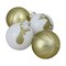Northlight Deer 2-Finish Christmas Ball Glass Ornaments - 4.5" (110mm) - Champagne Gold and White - 4ct